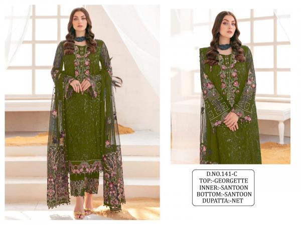 Kf 141 Embroiderd Designer Pakistani Suit Collection